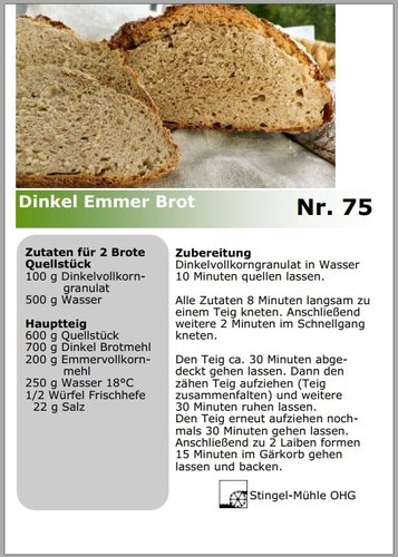 Rezept für Dinkel Emmer Brot
